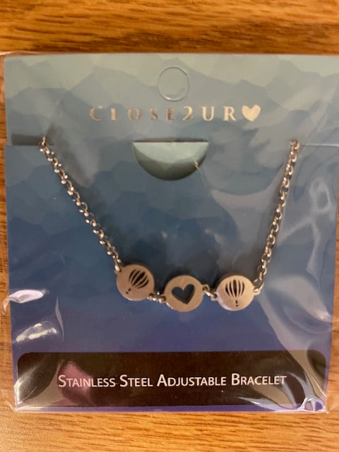 Stainless Steel Balloon Charm Bracelet