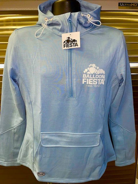 Ladies 1/2 Zip Pouch Hoodie