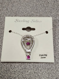 Load image into Gallery viewer, Sterling Silver Dancing Stone Necklace
