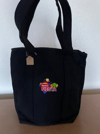 Load image into Gallery viewer, Balloon Fiesta Black Canvas Tote Bag
