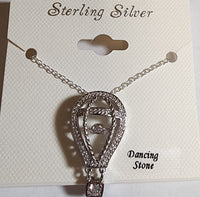 Load image into Gallery viewer, Sterling Silver Dancing Stone Necklace
