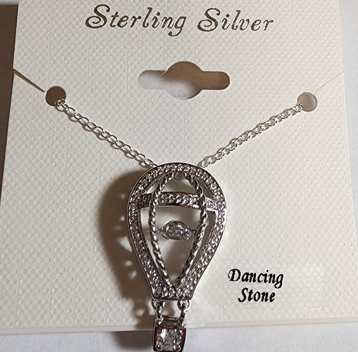 Sterling Silver Dancing Stone Necklace