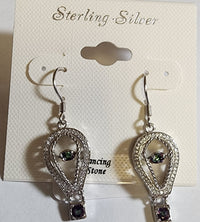 Load image into Gallery viewer, Sterling Silver Dancing Stone Earrings
