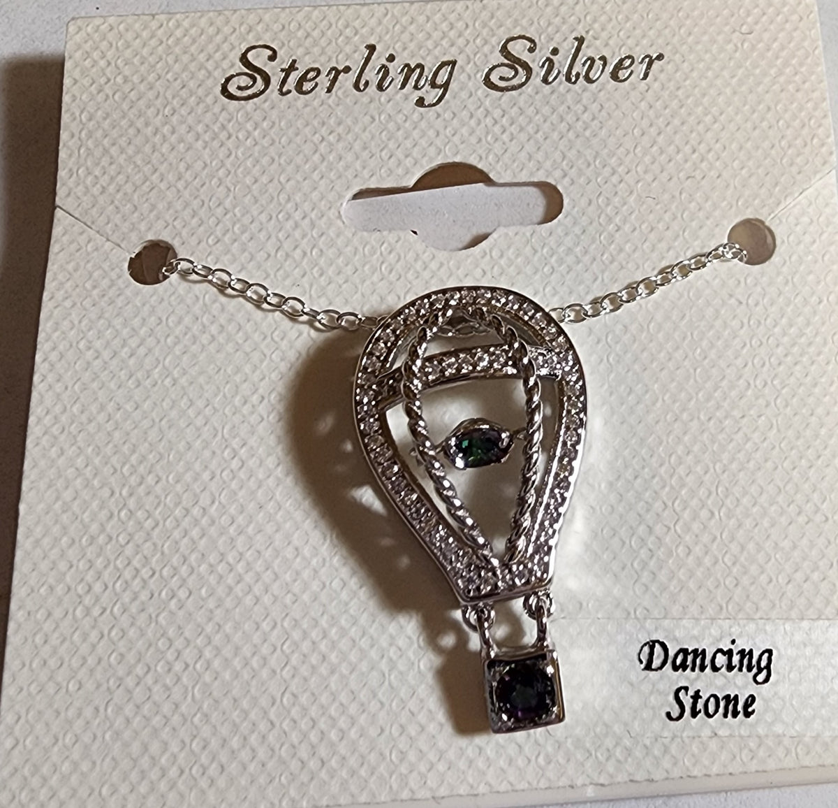 Sterling Silver Dancing Stone Necklace